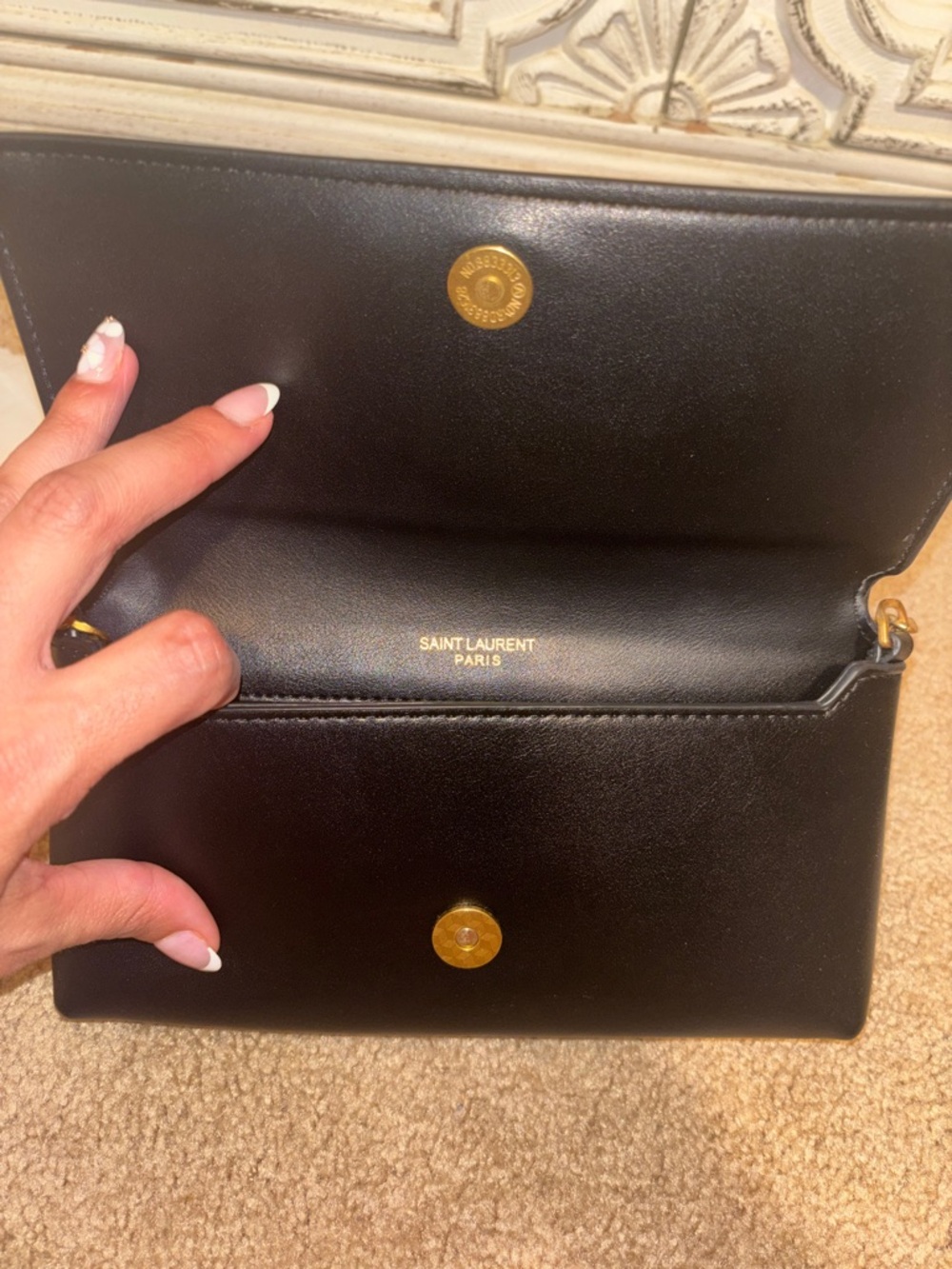 Saint Laurent Black YSL Chain Crossbody Bag - Picture 3 of 4